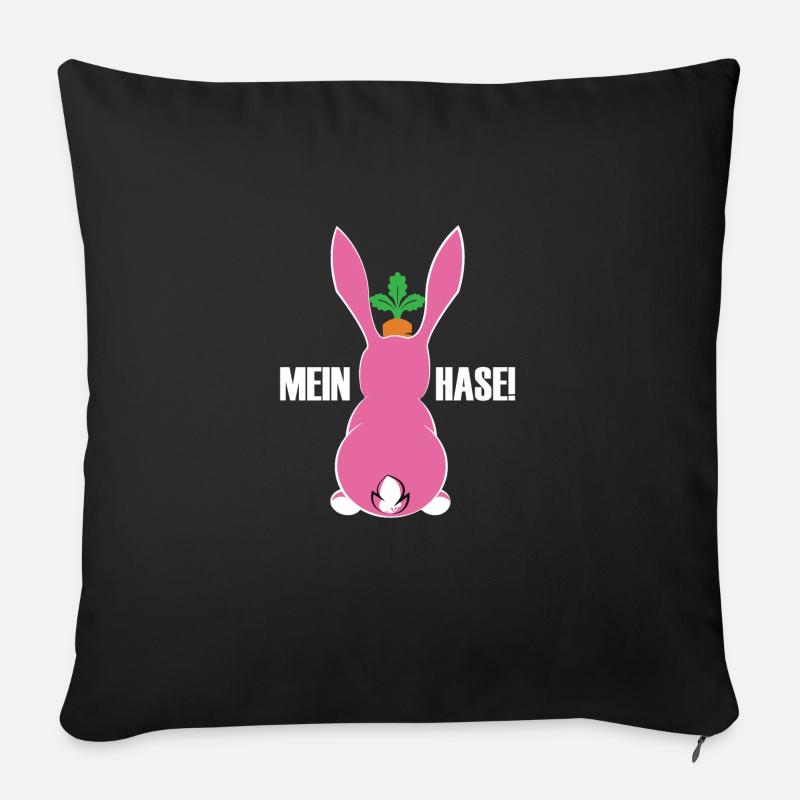 Mon lapin - Housse de coussin décorative 45 x 45 cm - noir
