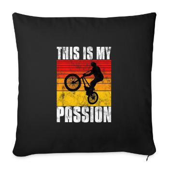 BMX is my passion Bike Bike - Sofa pillowcase 17,3'' x 17,3'' (45 x 45 cm) - black - Front