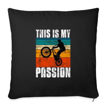 BMX is my passion Bike Bike - Sofa pillowcase 17,3'' x 17,3'' (45 x 45 cm) - black - Front