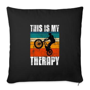 BMX is my Therapy Bike Bike - Sofa pillowcase 17,3'' x 17,3'' (45 x 45 cm) - black - Front