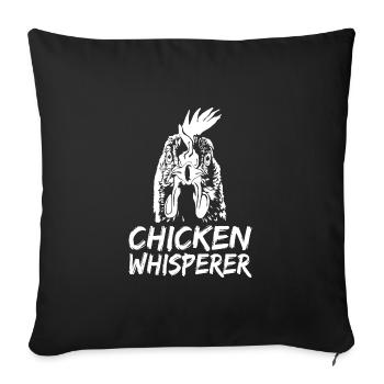 Hühnerflüsterer Chuchoteur de poulet - Housse de coussin décorative 45 x 45 cm - noir - Devant