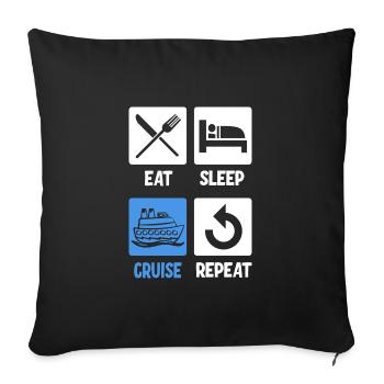 Family Cruise - Sofa pillowcase 17,3'' x 17,3'' (45 x 45 cm) - black - Front