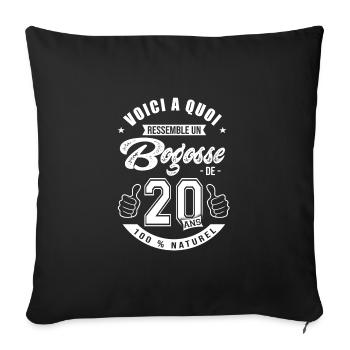 Bogosse de 20 ans anniversaire 20 ans - Housse de coussin décorative 45 x 45 cm - noir - Devant