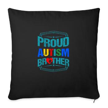 Journée mondiale de l'autisme Asperger frère enfant - Housse de coussin décorative 45 x 45 cm - noir - Devant
