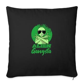 Alien Gangsta UFO Space Extraterrestrial Gift - Sofa pillowcase 17,3'' x 17,3'' (45 x 45 cm) - black - Front