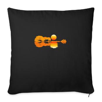 Guitar in Nature with Sunset Gift - Sofa pillowcase 17,3'' x 17,3'' (45 x 45 cm) - black - Front