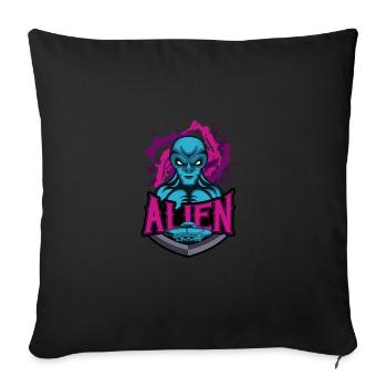 Alien Science Fiction UFO extra-terrestre cadeau - Housse de coussin décorative 45 x 45 cm - noir - Devant