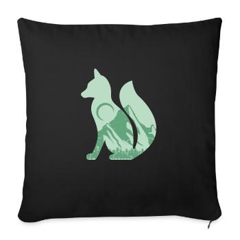 Der Fuchs Mit Berge Wandern Klettern Geschenk - Sofakissenbezug 45 x 45 cm - Schwarz - Vorne