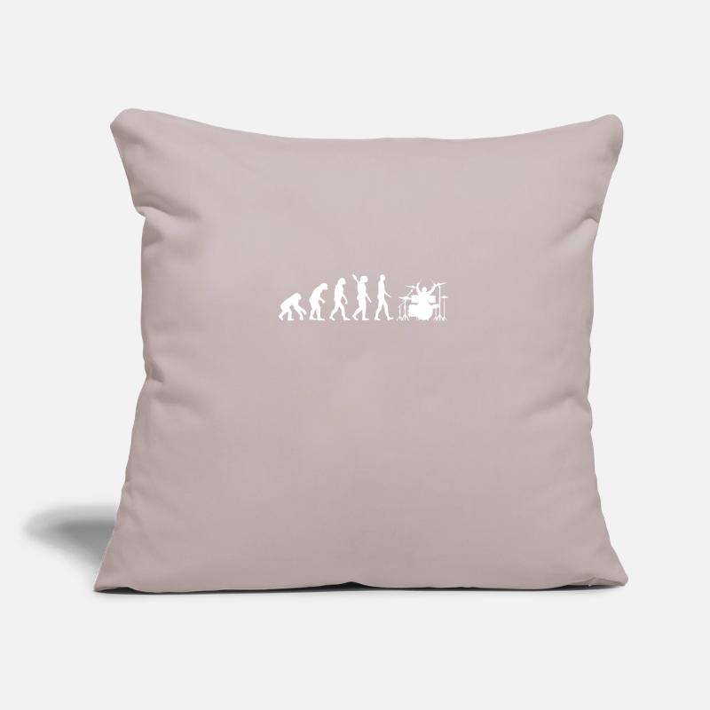 Drummer Drums Evolution Cadeau de batteur Housse de coussin décorative 45 x 45 cm