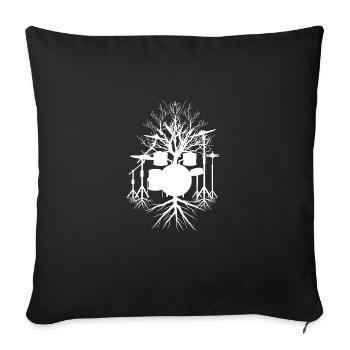 Drummer Schlagzeug Mit Natur Schlagzeuger Geschenk - Sofakissenbezug 45 x 45 cm - Schwarz - Vorne