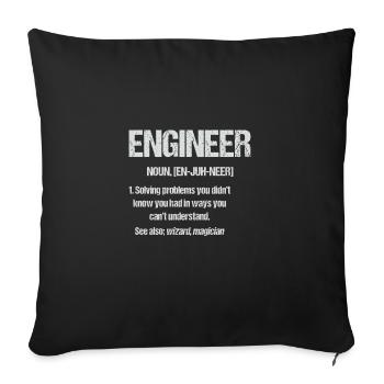 Engineer Wizard Magician Gifts for Engineers - Sofa pillowcase 17,3'' x 17,3'' (45 x 45 cm) - black - Front