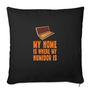 HUMIDOR HOME Aficionado Cadeau Fumeur de cigares - Housse de coussin décorative 45 x 45 cm - noir - Devant