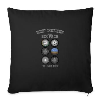 FLIGHT INSTRUCTOR SIXPACK Gift For Flight Instructors - Sofa pillowcase 17,3'' x 17,3'' (45 x 45 cm) - black - Front