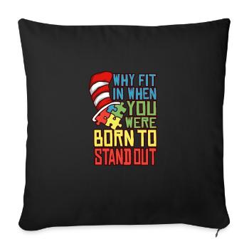 AUTISM HAT Autism Awareness Gift For Autistic - Sofa pillowcase 17,3'' x 17,3'' (45 x 45 cm) - black - Front