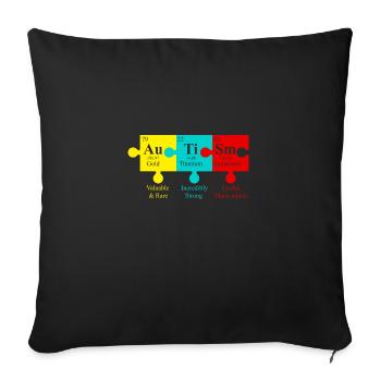 AUTISM PUZZLE Autism Awareness Gift Autist - Sofa pillowcase 17,3'' x 17,3'' (45 x 45 cm) - black - Front