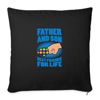AUTISM FATHER and son gift autistic dad - Sofa pillowcase 17,3'' x 17,3'' (45 x 45 cm) - black - Front