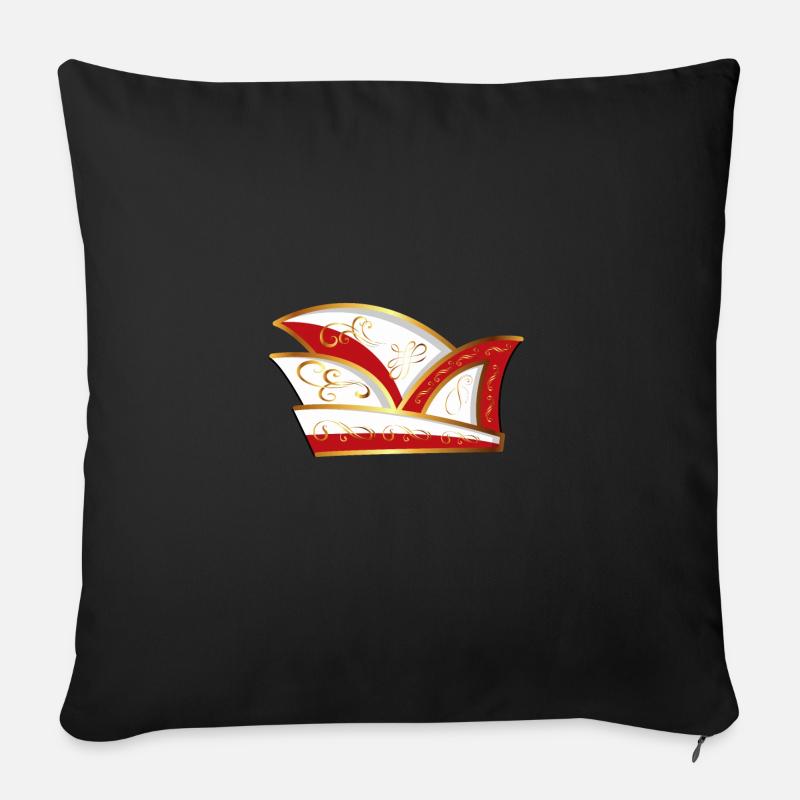 COMMITTEE HAT RED WHITE CARNIVAL fool's cap - Sofa pillowcase 17,3'' x 17,3'' (45 x 45 cm) - black