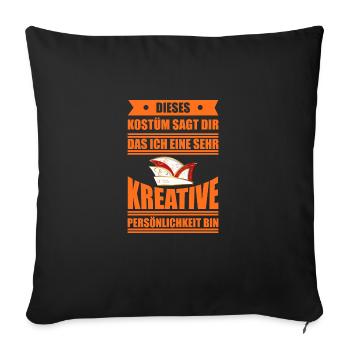 KOMITEEMÜTZE KOSTÜM Anti Karneval Fasching - Sofakissenbezug 45 x 45 cm - Schwarz - Vorne