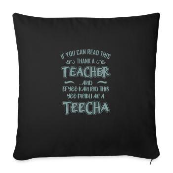 SI VOUS POUVEZ LIRE Cadeau pour les professeurs d'anglais - Housse de coussin décorative 45 x 45 cm - noir - Devant