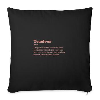 LETTRE D'ENSEIGNANT Cadeau pour professeur d'anglais - Housse de coussin décorative 45 x 45 cm - noir - Devant