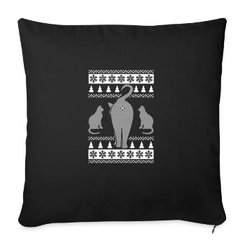 UGLY CHRISTMAS Cat Gift Cats Ass pour propriétaire de chat - Housse de coussin décorative 45 x 45 cm - noir - Devant