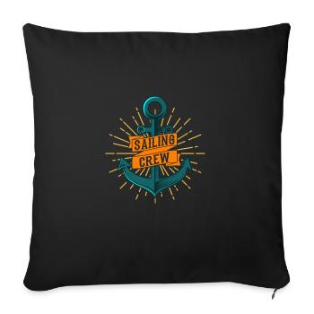 SAIL CREW cadeaux marins pour l'équipe de voile SAILING - Housse de coussin décorative 45 x 45 cm - noir - Devant