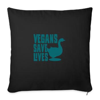VEGETARIAN gift animal rights activists for vegans - Sofa pillowcase 17,3'' x 17,3'' (45 x 45 cm) - black - Front
