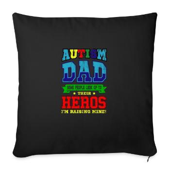 AUTIST DAD World Autism Day Gift Autistic - Sofa pillowcase 17,3'' x 17,3'' (45 x 45 cm) - black - Front