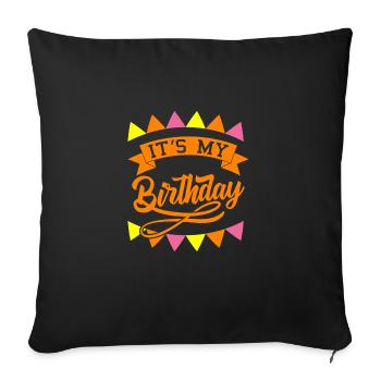 BIRTHDAY BOY birthday boy gift - Sofa pillowcase 17,3'' x 17,3'' (45 x 45 cm) - black - Front