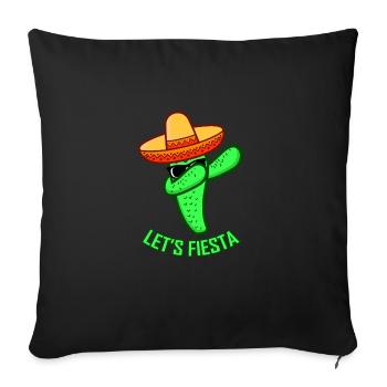 LET'S FIESTA Cinco De Mayo Gift Party Women - Sofa pillowcase 17,3'' x 17,3'' (45 x 45 cm) - black - Front