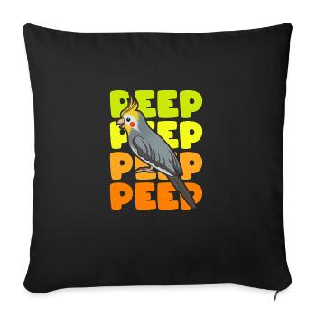 NYMPHENSITTICH Parakeet Gift - Sofa pillowcase 17,3'' x 17,3'' (45 x 45 cm) - black - Front