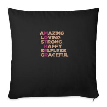 AMAZING LOVING STRONG HAPPY SELFLESS GRACEFUL - Housse de coussin décorative 45 x 45 cm - noir - Devant