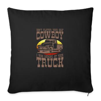 PICKUP TRUCK LUSTIG US Pickup Vintage US Car - Sofa pillowcase 17,3'' x 17,3'' (45 x 45 cm) - black - Front