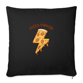PIZZA POWER Pizza Funny Pizza Lover - Sofa pillowcase 17,3'' x 17,3'' (45 x 45 cm) - black - Front
