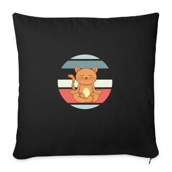 Namaste Meditating Cat Yoga Cat - Sofa pillowcase 17,3'' x 17,3'' (45 x 45 cm) - black - Front