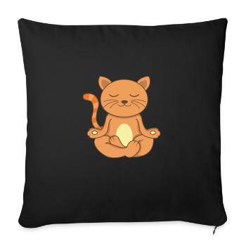 Namaste Meditating Cat Yoga Cat - Sofa pillowcase 17,3'' x 17,3'' (45 x 45 cm) - black - Front