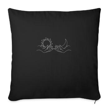 Sun and Moon Yoga Retro Yoga Fan Yoga Teacher - Sofa pillowcase 17,3'' x 17,3'' (45 x 45 cm) - black - Front