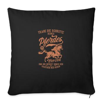 Pferde Spruch Pferdeliebhaber Pferdesprüche - Sofakissenbezug 45 x 45 cm - Schwarz - Vorne