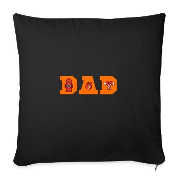 PAPA POMPIER PAPA Fête des Pères Pompier - Housse de coussin décorative 45 x 45 cm - noir - Devant