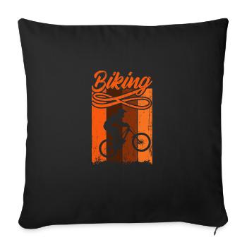 MOUNTAIN BIKE DOWNHILL VTT - Housse de coussin décorative 45 x 45 cm - noir - Devant