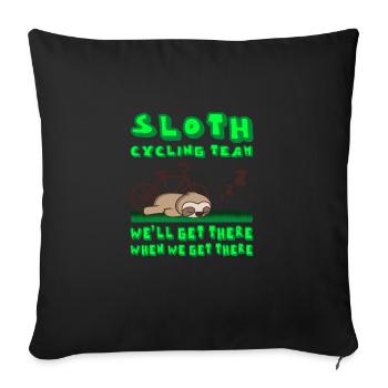 SLOTH CYCLING TEAM Bicycle Funny Cycling - Sofa pillowcase 17,3'' x 17,3'' (45 x 45 cm) - black - Front
