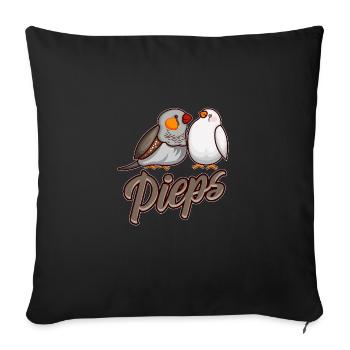Zebra finches PIEPS Zebrafinch magnificent finches - Sofa pillowcase 17,3'' x 17,3'' (45 x 45 cm) - black - Front
