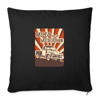 MILES ARE MY MEDITATION US Pickup Vintage US Car - Sofa pillowcase 17,3'' x 17,3'' (45 x 45 cm) - black - Front