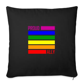 PROUD ALLY LGBT Pride Gay Pride Month Drapeau LGBTQ - Housse de coussin décorative 45 x 45 cm - noir - Devant