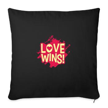LOVE WINS LGBT Pride Gay Pride Month LGBTQ - Housse de coussin décorative 45 x 45 cm - noir - Devant