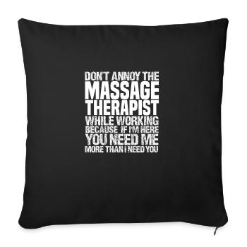 Massage Masseur Physiotherapist - Sofa pillowcase 17,3'' x 17,3'' (45 x 45 cm) - black - Front