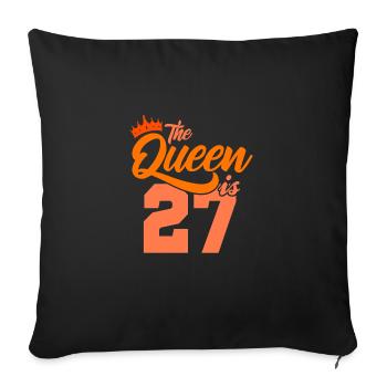 BIRTHDAY QUEEN 27 Birthday Mom 27 years - Sofa pillowcase 17,3'' x 17,3'' (45 x 45 cm) - black - Front
