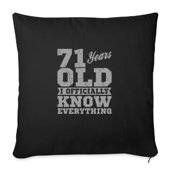 71 ANS VIEUX 71 anniversaire Grand-père Drôle - Housse de coussin décorative 45 x 45 cm - noir - Devant