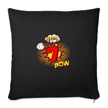 COMIC BIRTHDAY 7 years 7 birthday boys - Sofa pillowcase 17,3'' x 17,3'' (45 x 45 cm) - black - Front