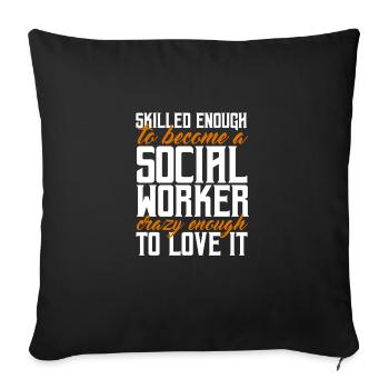 Travailleurs sociaux Travail social Travail social - Housse de coussin décorative 45 x 45 cm - noir - Devant